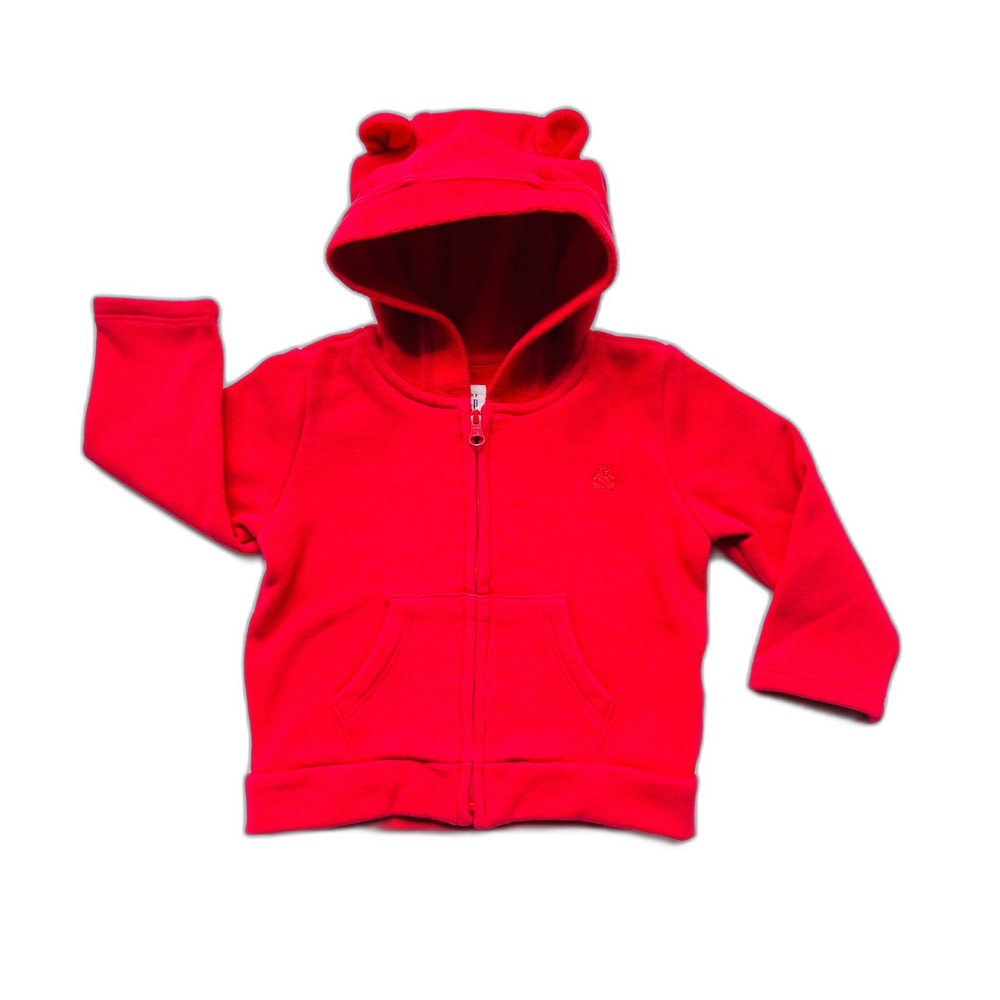 Baby Gap Red Fleece Zip-Up Bear Hoodie Jacket Size 18-24 months